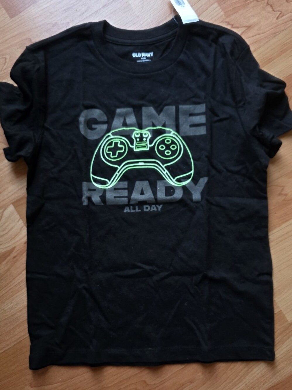 8 NEW - Black "Game Ready" Video Game Controller T-shirt. Kids size